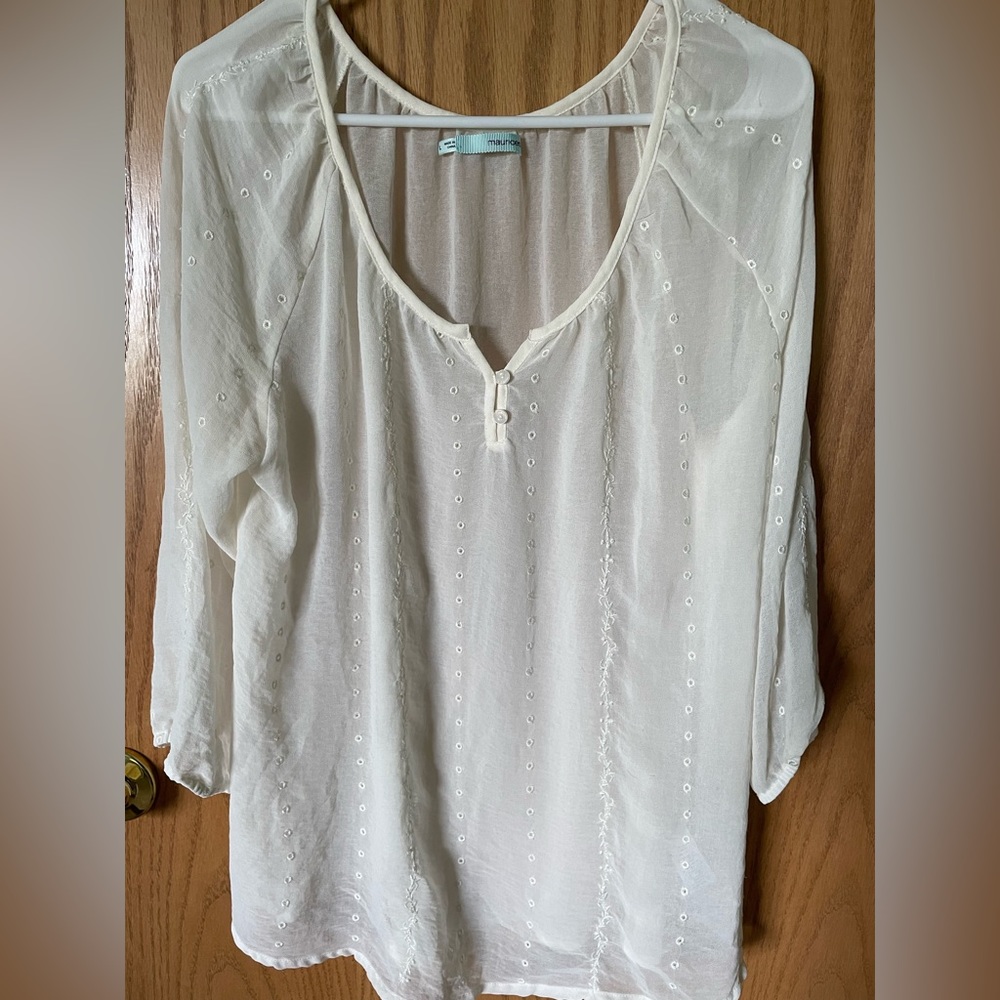 Maurices Cream Blouse - Large